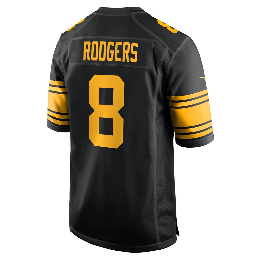 Aaron Rodgers Pittsburgh Steelers Nike Black Alternate Game Jersey