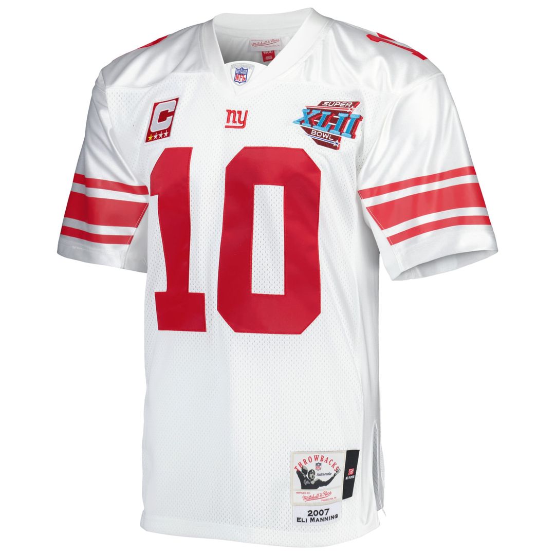 Eli Manning New York Giants 2007 Mitchell & Ness White Authentic Throwback Retired Player Jersey