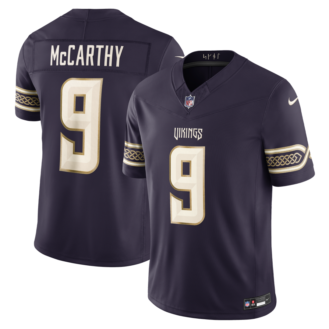 J.J. McCarthy Minnesota Vikings Nike Purple 2026 Rivalries Collection Stitched Limited Jersey