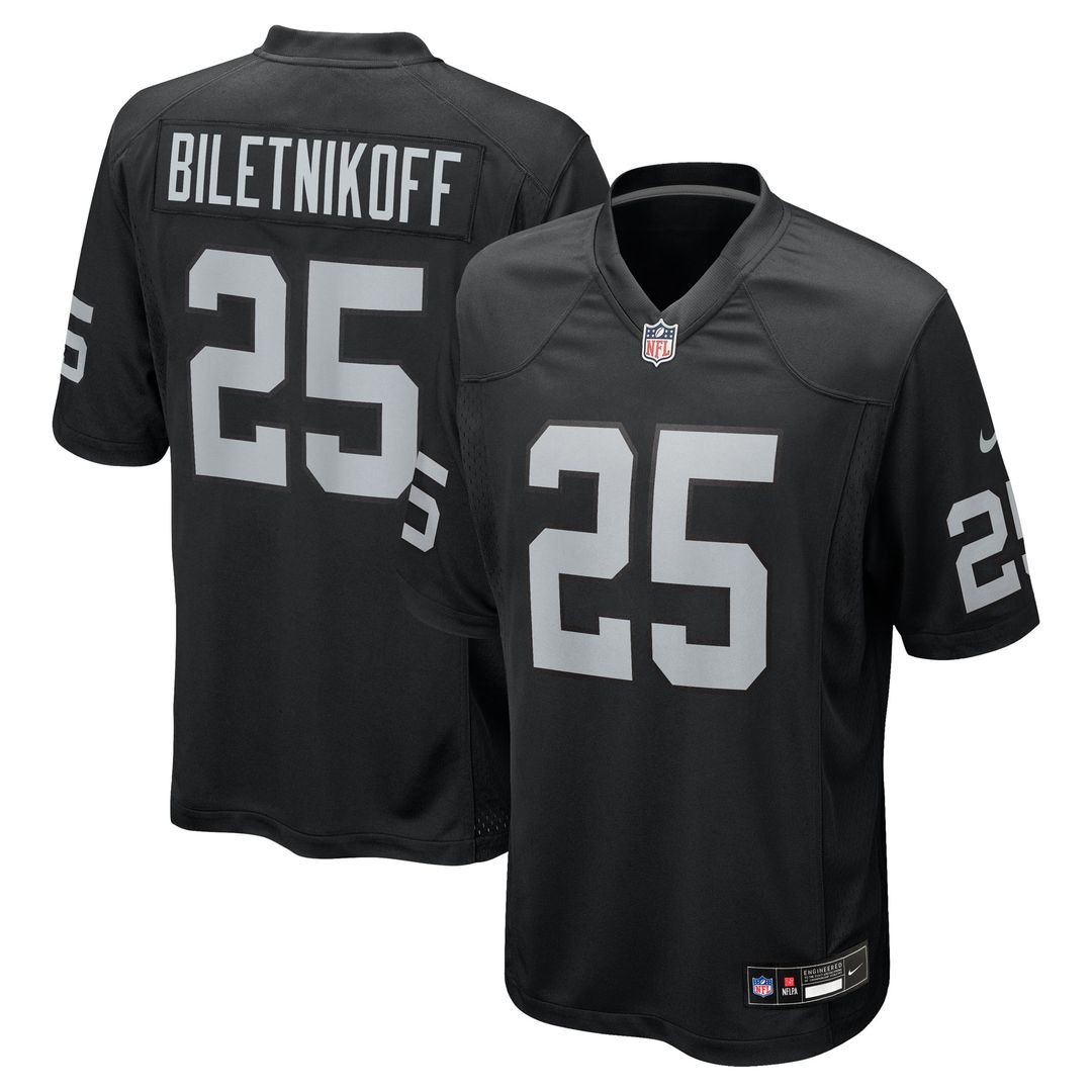 Fred Biletnikoff Las Vegas Raiders Nike Black Game Retired Player Jersey