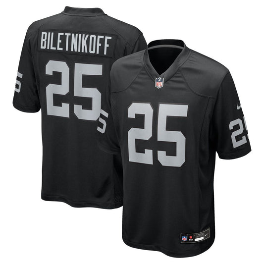 Fred Biletnikoff Las Vegas Raiders Nike Black Game Retired Player Jersey