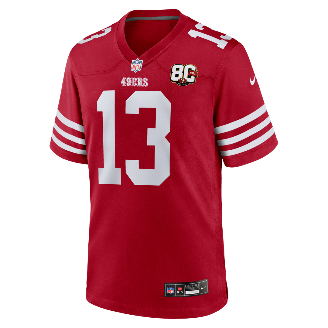 Brock Purdy San Francisco 49ers Nike Scarlet 80th Anniversary Game Jersey