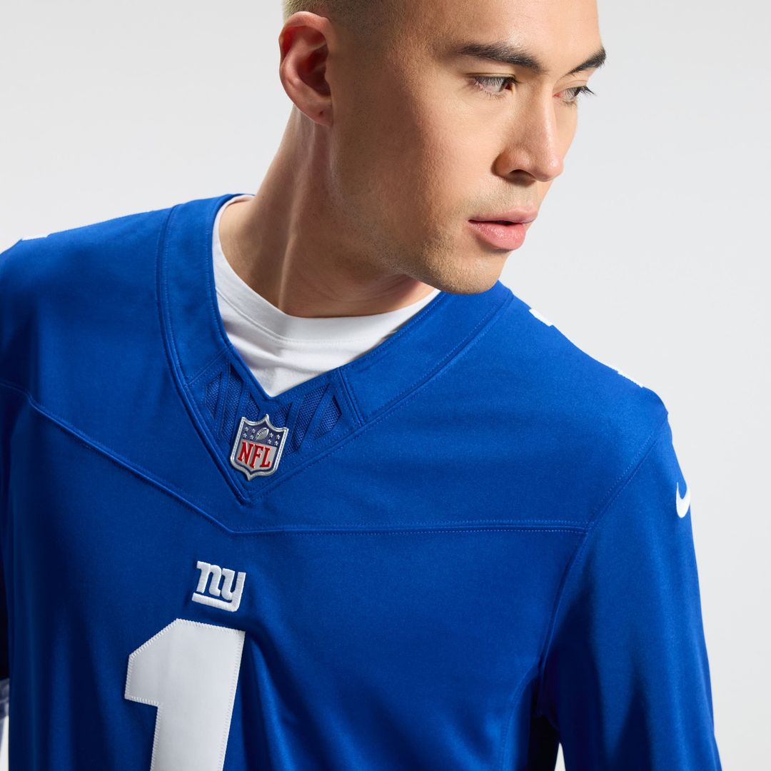 Malik Nabers New York Giants Nike Royal Team Vapor F.U.S.E. Stitched Limited Jersey