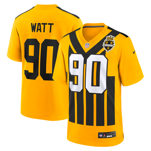 T.J. Watt Pittsburgh Steelers Nike Gold Alternate 1933 Throwback Game Jersey