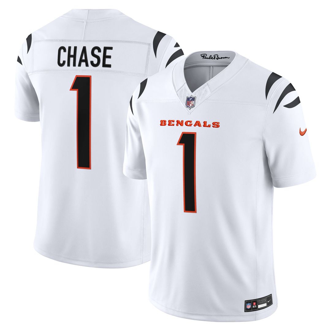 Ja'Marr Chase Cincinnati Bengals Nike Orange Alternate Vapor F.U.S.E. Stitched Limited Jersey