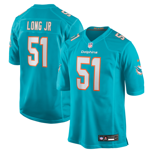 David Long Jr. Miami Dolphins Nike Aqua Game Jersey