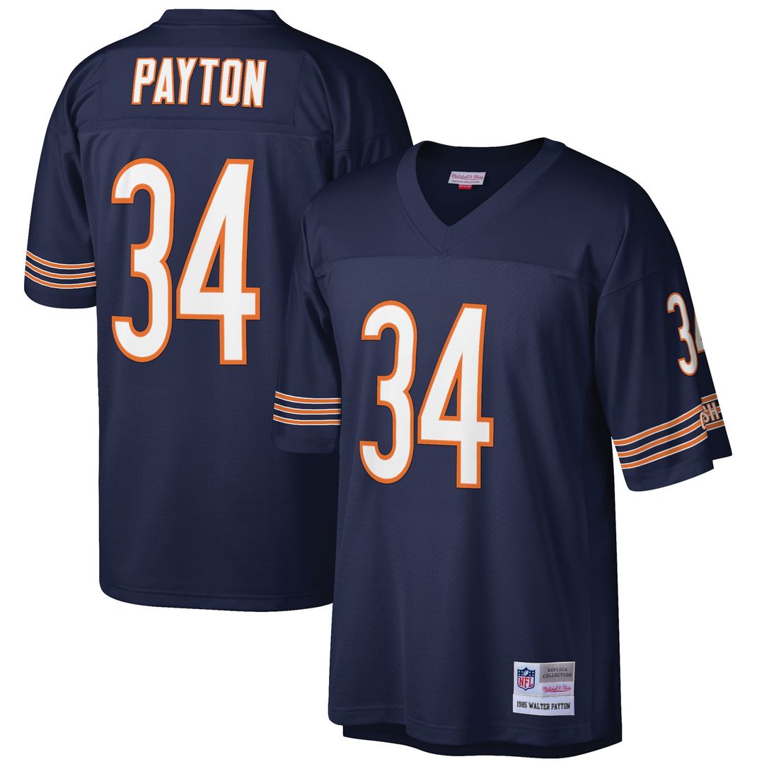 Walter Payton Chicago Bears Mitchell & Ness White Big & Tall 1985 Retired Player Replica Jersey