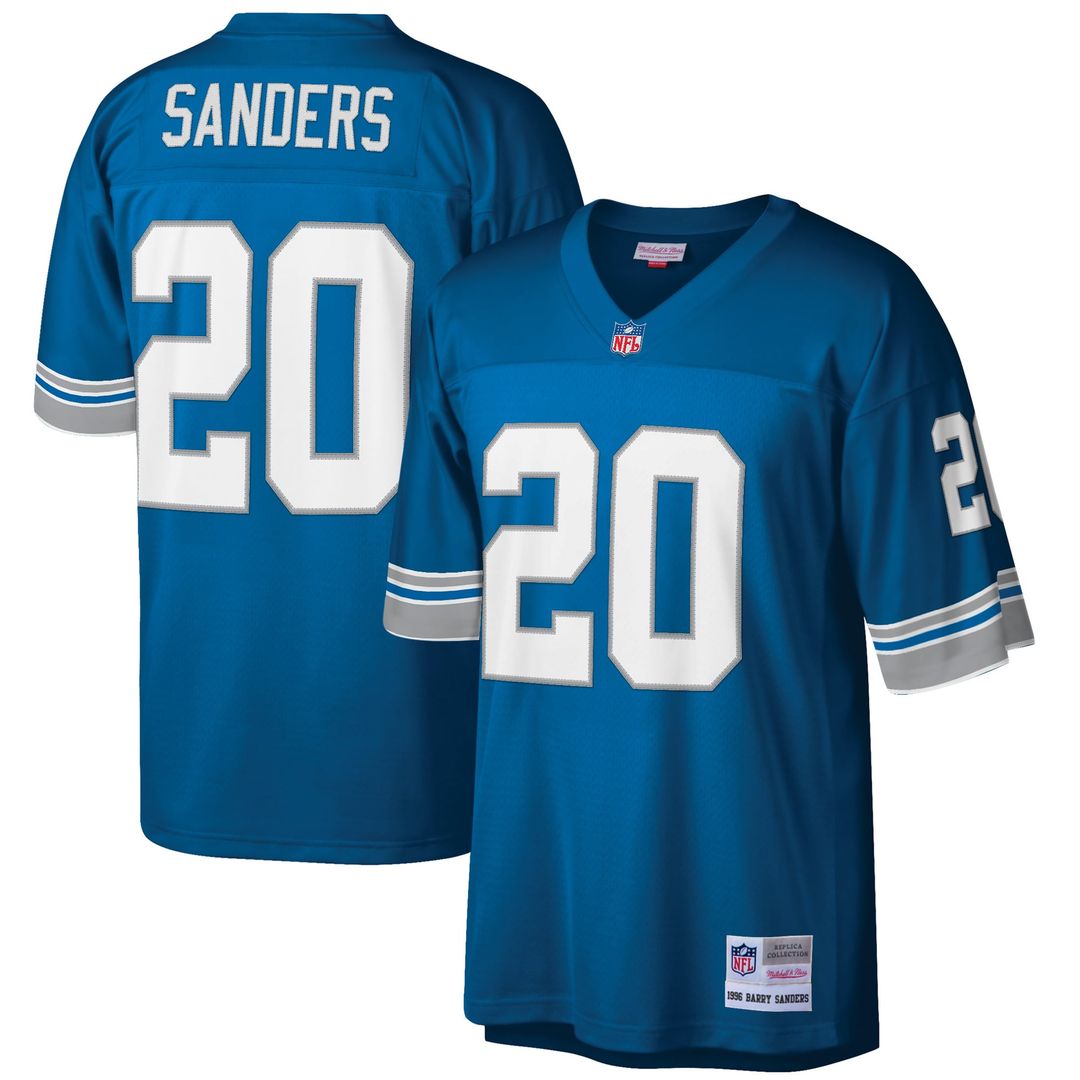 Barry Sanders Detroit Lions Mitchell & Ness White Big & Tall 1996 Retired Player Replica Jersey