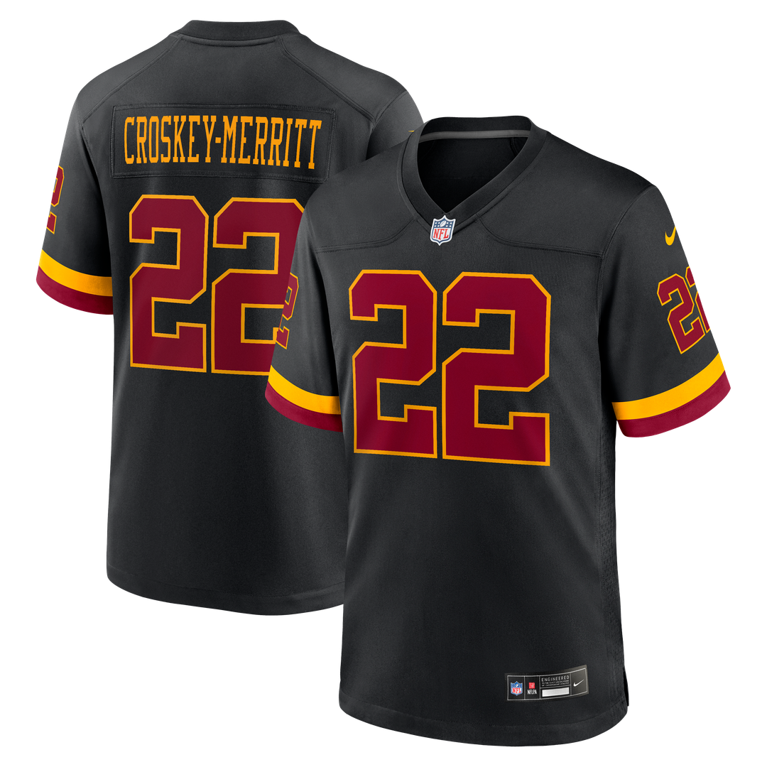 Jacory Croskey-Merritt Washington Commanders Nike Black Hail Raiser Alternate Game Jersey