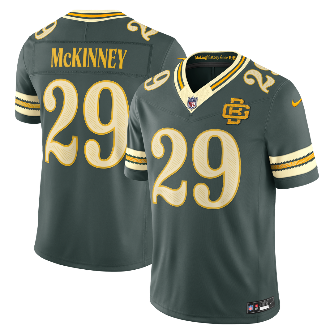 Xavier McKinney Green Bay Packers Nike Green 2026 Rivalries Collection Stitched Limited Jersey