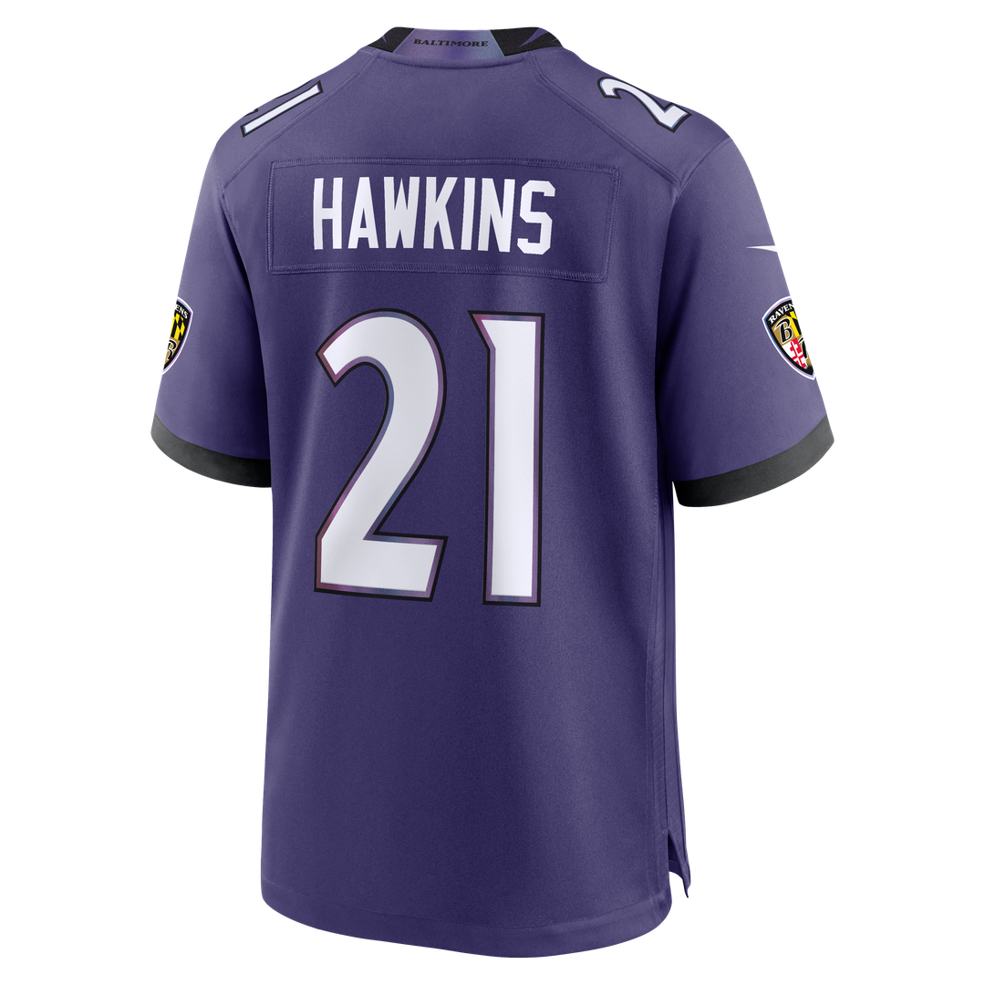 Jaylinn Hawkins Baltimore Ravens Nike Purple Team Game Jersey