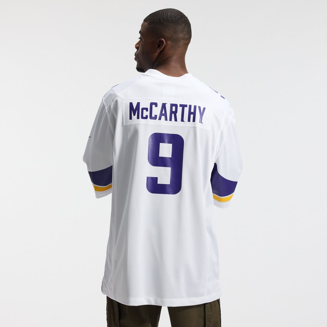 J.J. McCarthy Minnesota Vikings Nike White Game Jersey