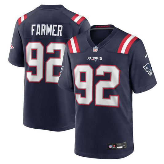 Joshua Farmer New England Patriots Nike Navy Team Game Jersey