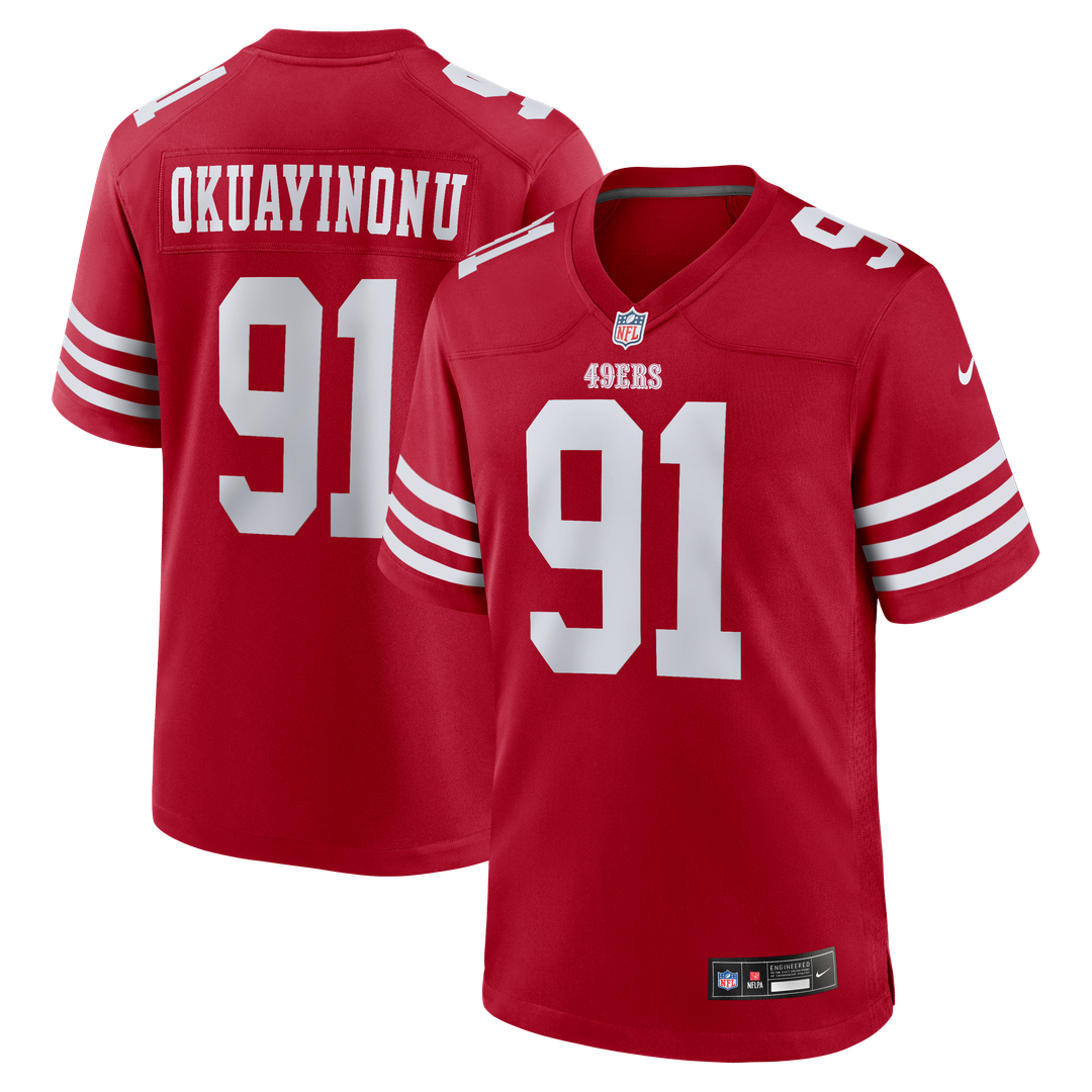 Sam Okuayinonu San Francisco 49ers Nike Scarlet Team Game Jersey
