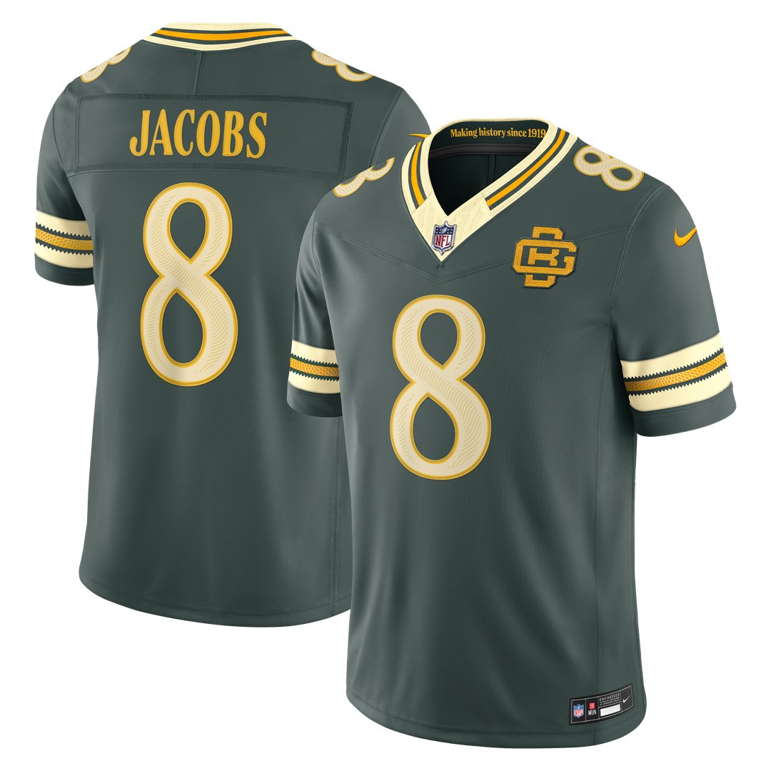 Josh Jacobs Green Bay Packers Nike Green 2026 Rivalries Collection Stitched Limited Jersey