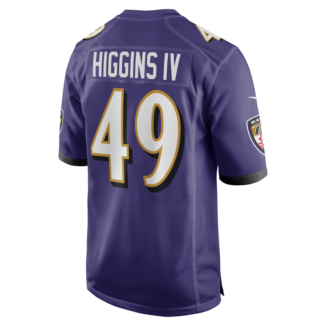 Jay Higgins IV Baltimore Ravens Nike Purple Team Game Jersey