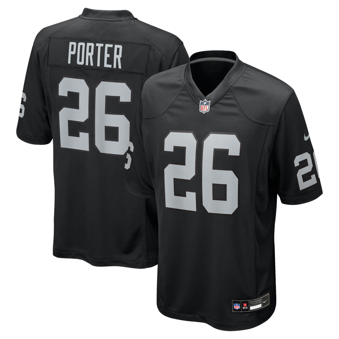 Darien Porter Las Vegas Raiders Nike Black Team Game Jersey