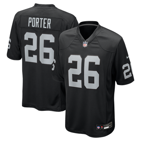 Darien Porter Las Vegas Raiders Nike Black Team Game Jersey