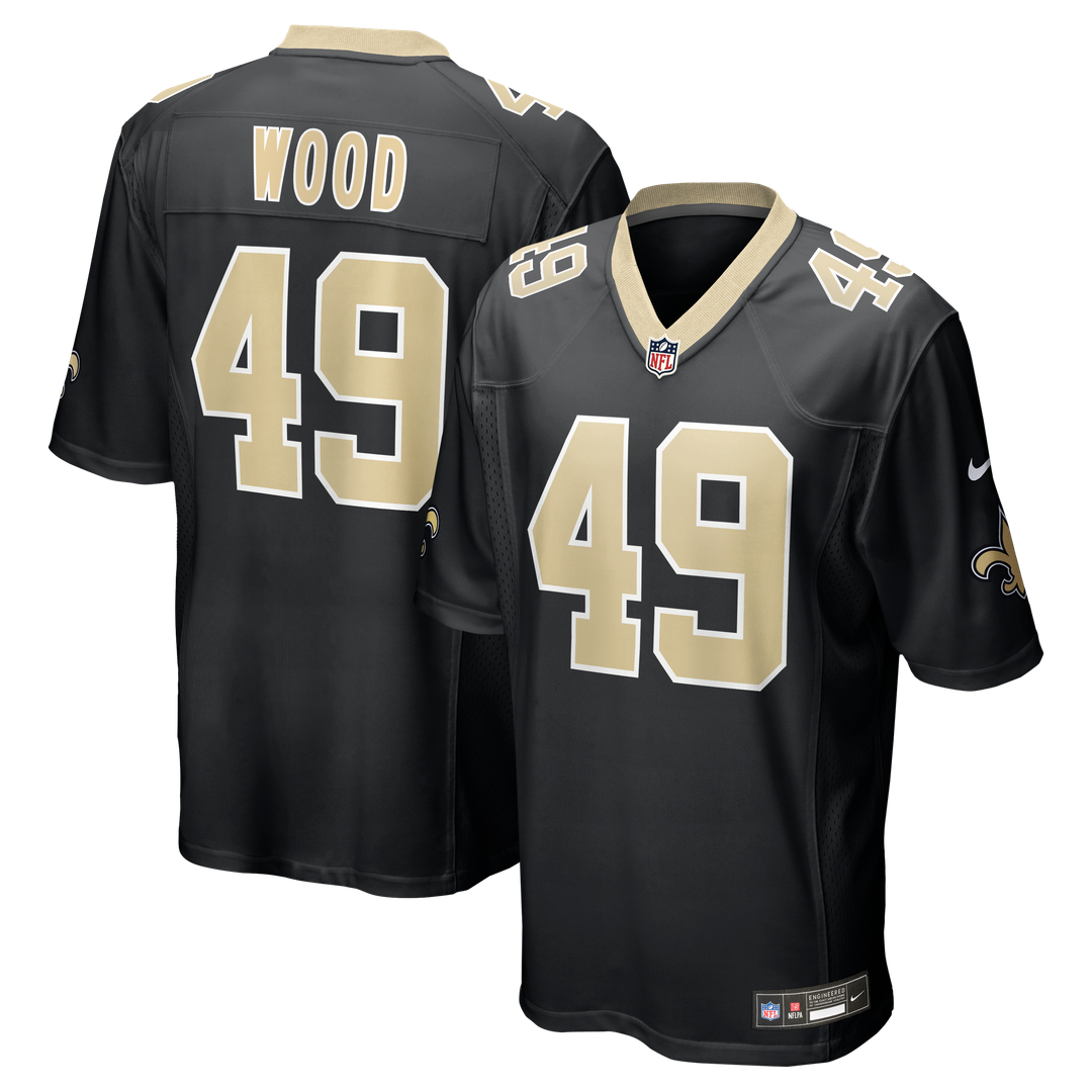 Zach Wood New Orleans Saints Nike Black Game Jersey