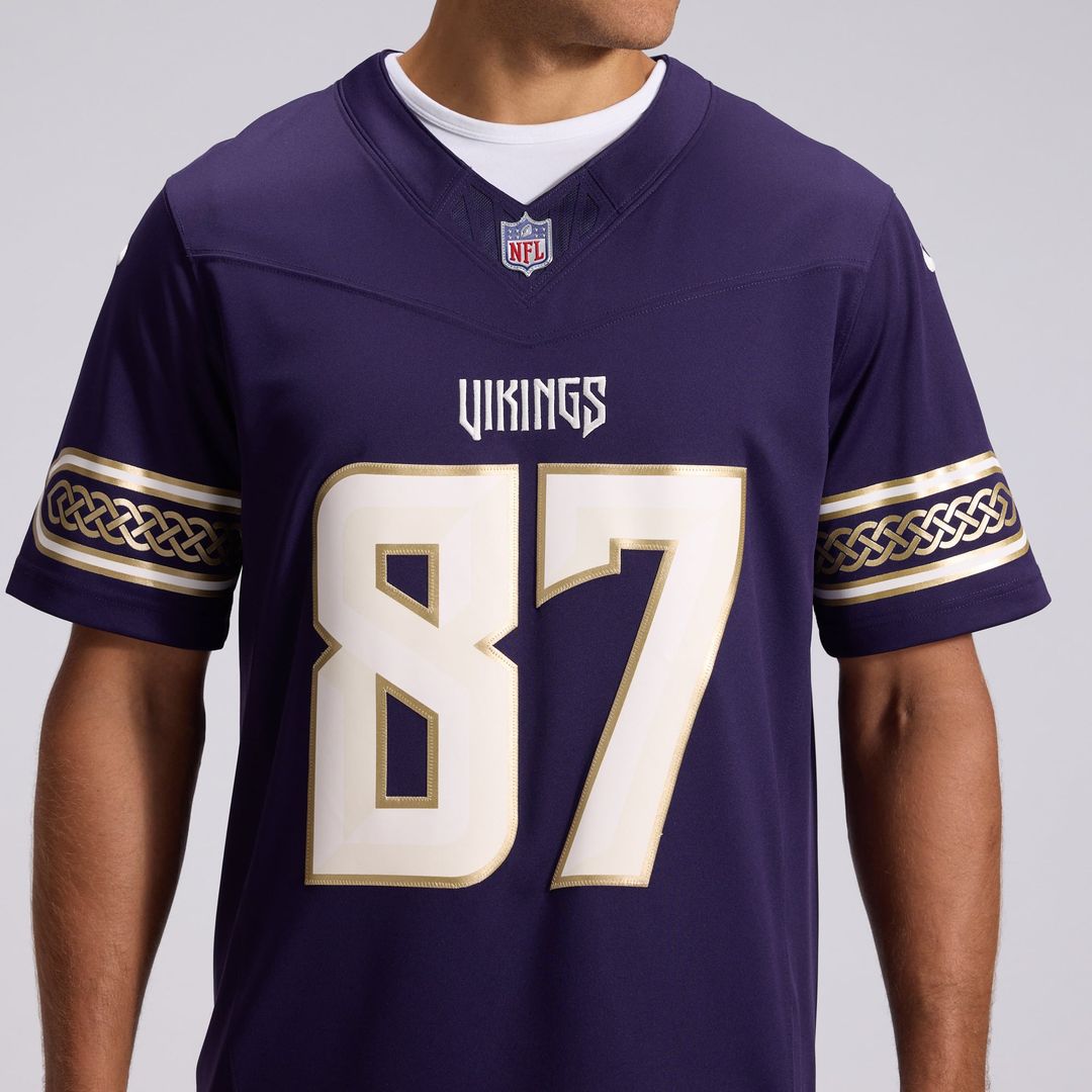 T.J. Hockenson Minnesota Vikings Nike Purple 2026 Rivalries Collection Stitched Limited Jersey