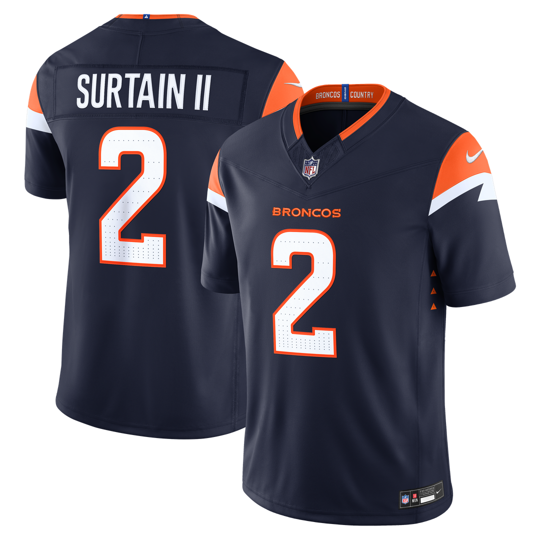 Pat Surtain II Denver Broncos Nike White Vapor F.U.S.E. Stitched Limited Jersey