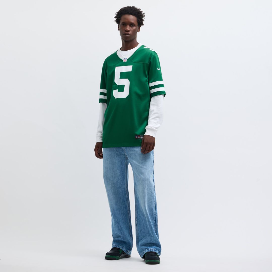 Garrett Wilson New York Jets Nike Legacy Black Alternate Game Jersey