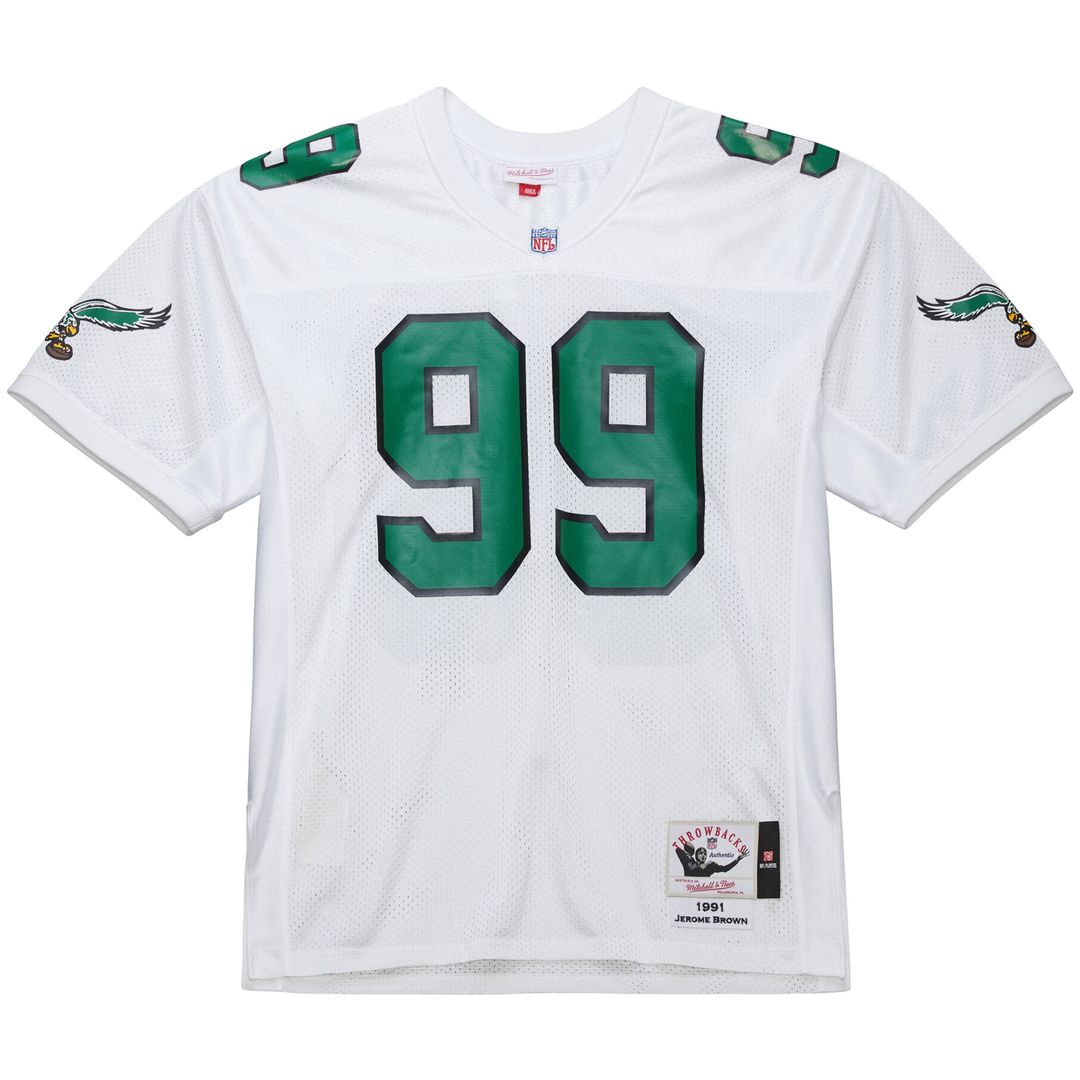 Jerome Brown Philadelphia Eagles Mitchell & Ness White 1991 Authentic Throwback Retired Player Jersey