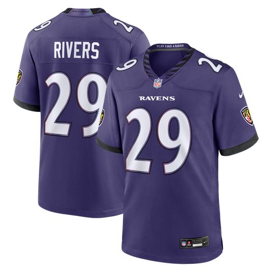 Chandler Rivers Baltimore Ravens Nike Purple Team Game Jersey