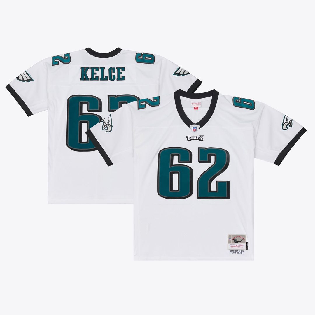 Jason Kelce Philadelphia Eagles Mitchell & Ness White Big & Tall 2011 Legacy Replica Player Jersey