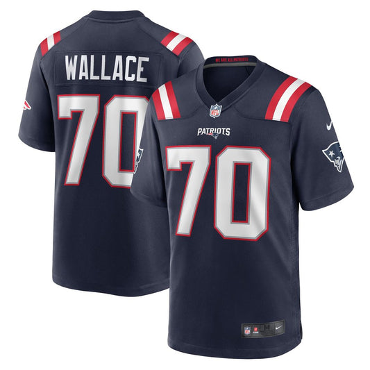 Caedan Wallace New England Patriots Nike Navy Game Jersey