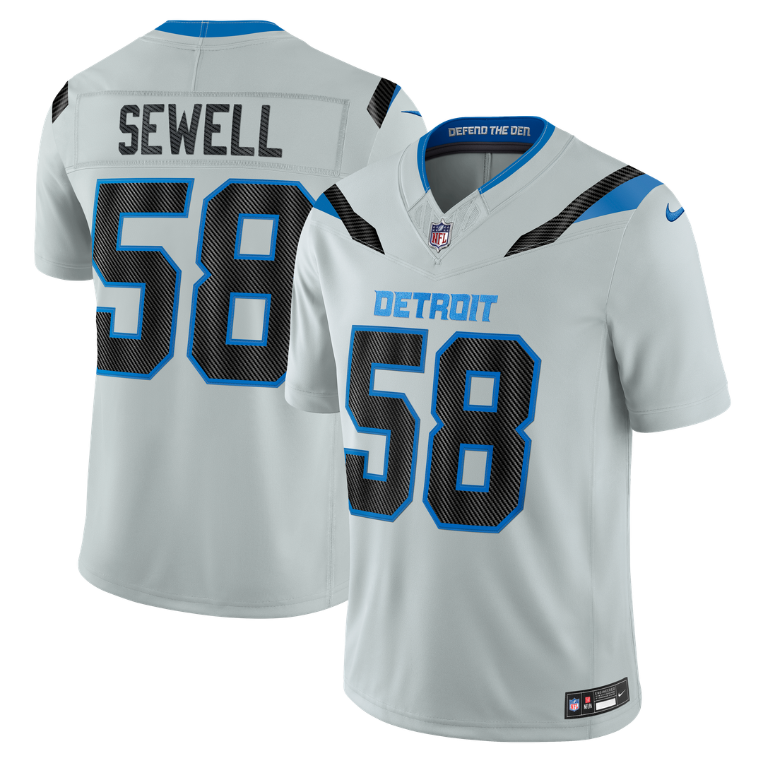 Penei Sewell Detroit Lions Nike Silver 2026 Rivalries Collection Stitched Limited Jersey