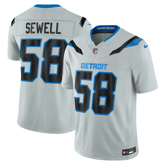 Penei Sewell Detroit Lions Nike Silver 2026 Rivalries Collection Stitched Limited Jersey