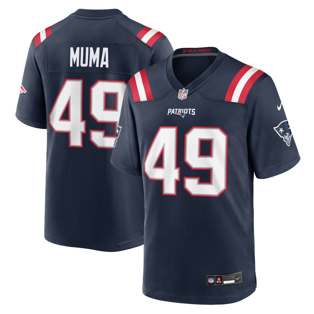 Chad Muma New England Patriots Nike Navy Team Game Jersey