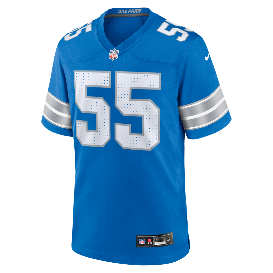 Derrick Barnes Detroit Lions Nike Blue Team Game Jersey