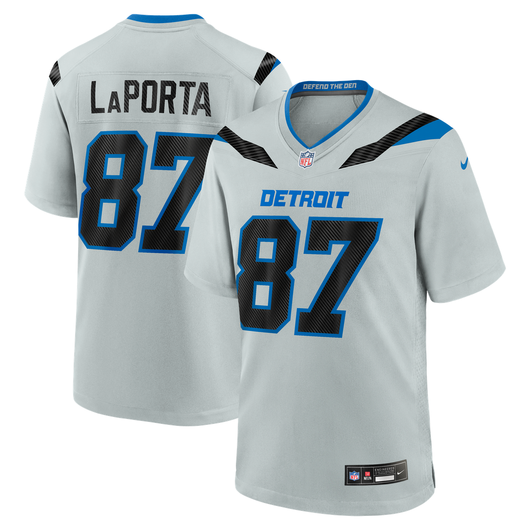 Sam LaPorta Detroit Lions Nike Silver 2026 Rivalries Collection Game Jersey