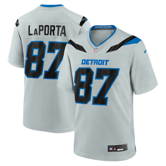 Sam LaPorta Detroit Lions Nike Silver 2026 Rivalries Collection Game Jersey