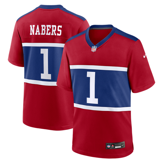 Malik Nabers New York Giants Nike Century Red Alternate Game Jersey