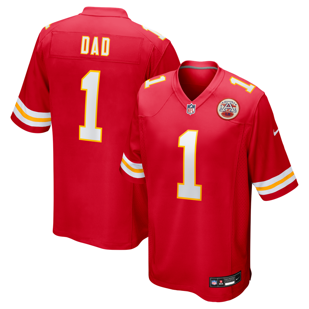 Kansas City Chiefs Number 1 Dad Nike Red Game Jersey