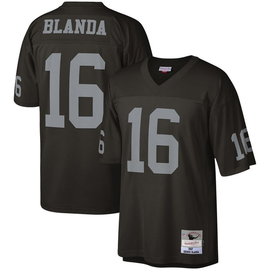 George Blanda Las Vegas Raiders Mitchell & Ness Black Legacy Replica Jersey