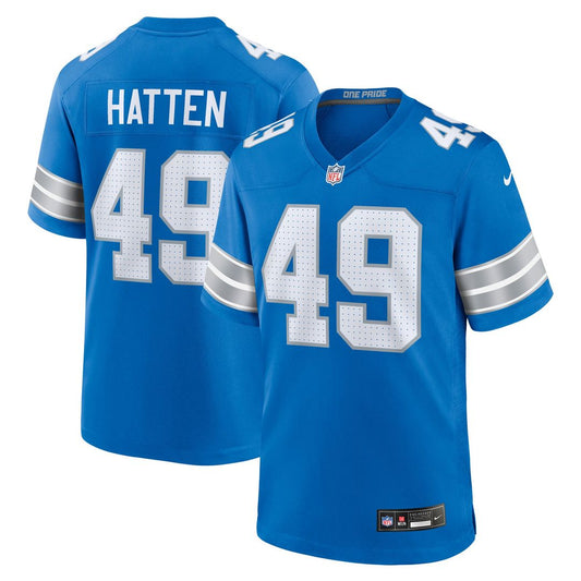 Hogan Hatten Detroit Lions Nike Blue Game Jersey