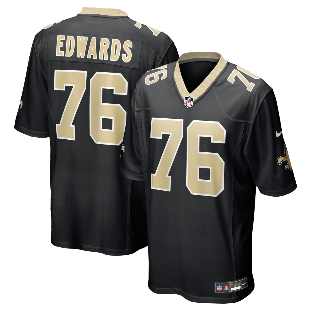David Edwards New Orleans Saints Nike Black Team Game Jersey