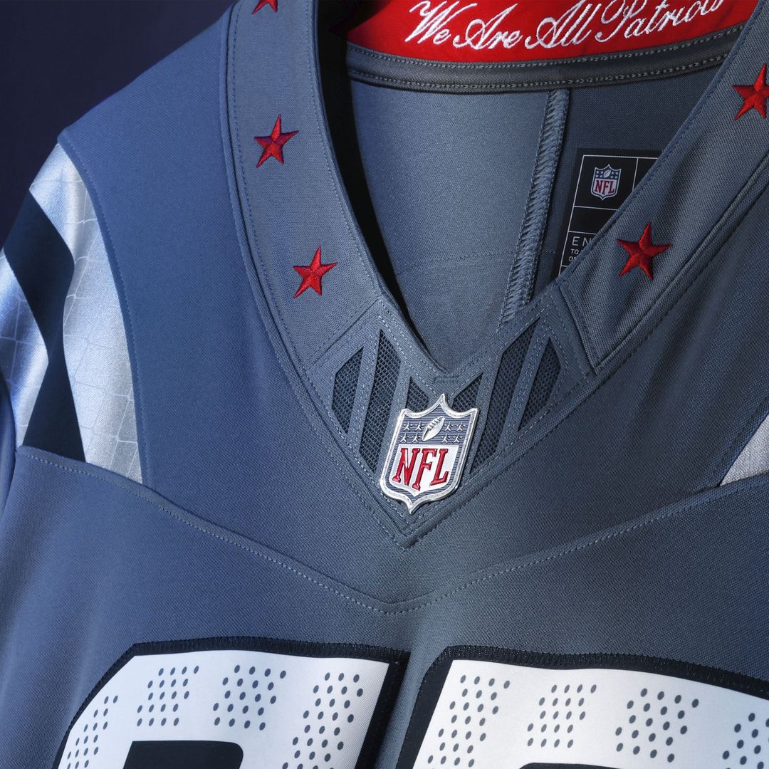 Drake Maye New England Patriots Nike Blue Rivalries Collection Stitched Limited Jersey