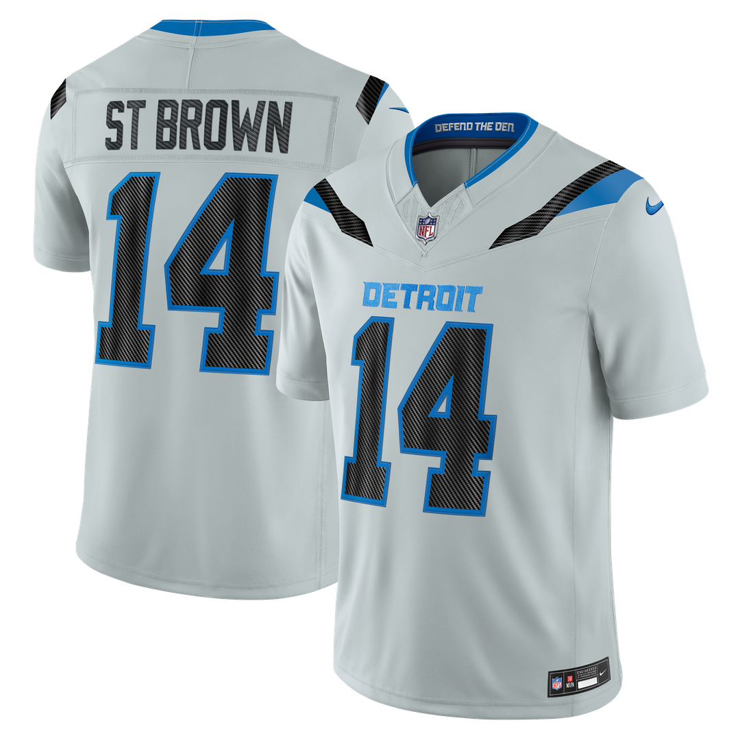Amon-Ra St. Brown Detroit Lions Nike Silver 2026 Rivalries Collection Stitched Limited Jersey