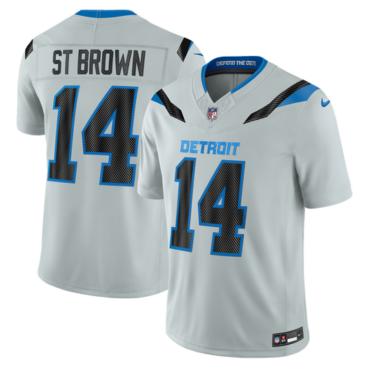 Amon-Ra St. Brown Detroit Lions Nike Silver 2026 Rivalries Collection Stitched Limited Jersey