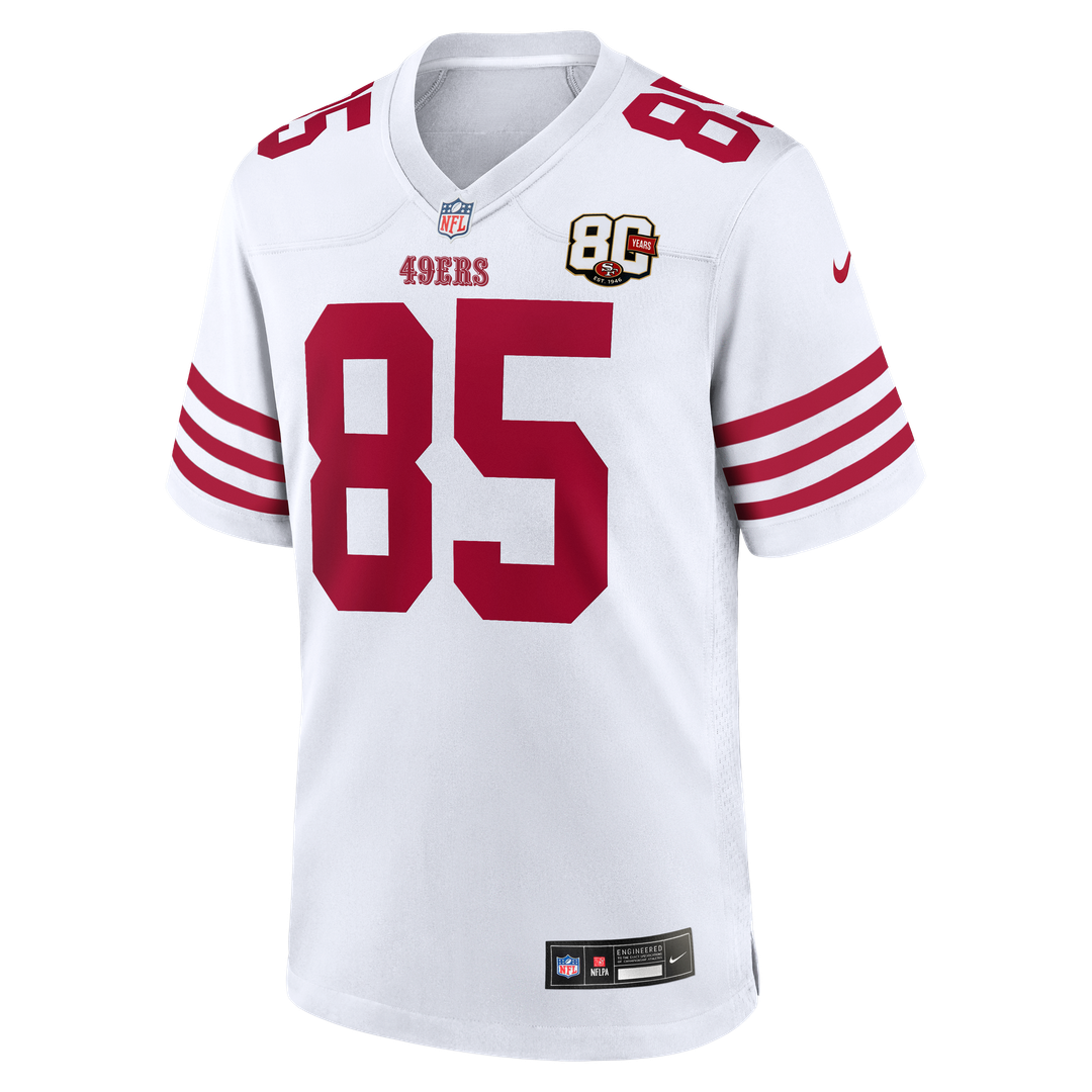 George Kittle San Francisco 49ers Nike White 80th Anniversary Game Jersey