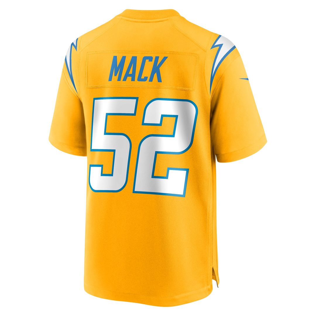 Khalil Mack Los Angeles Chargers Nike Gold Alternate Charger Power Game Player Jersey