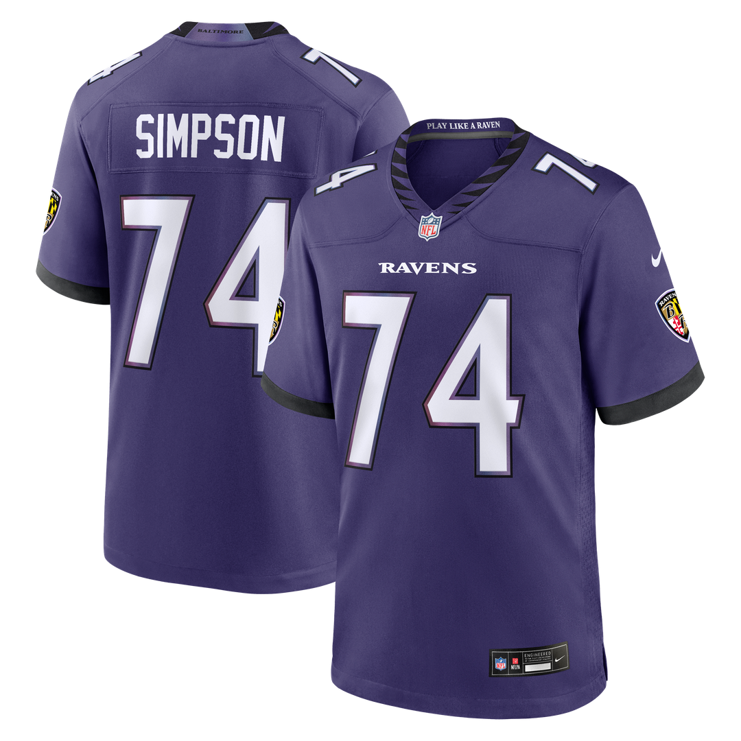 John Simpson Baltimore Ravens Nike Purple Team Game Jersey