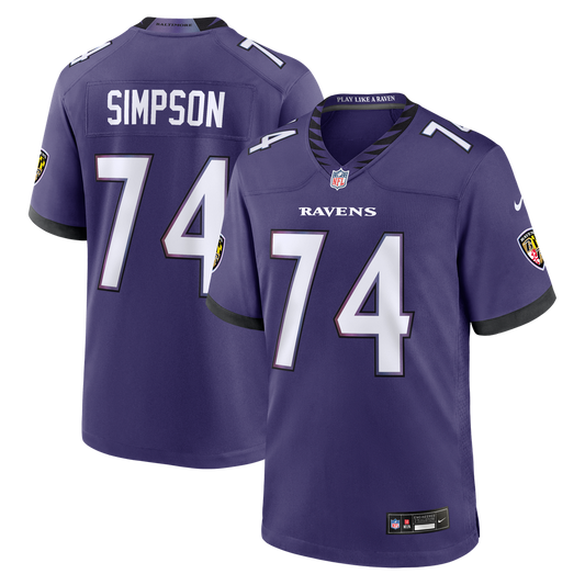 John Simpson Baltimore Ravens Nike Purple Team Game Jersey