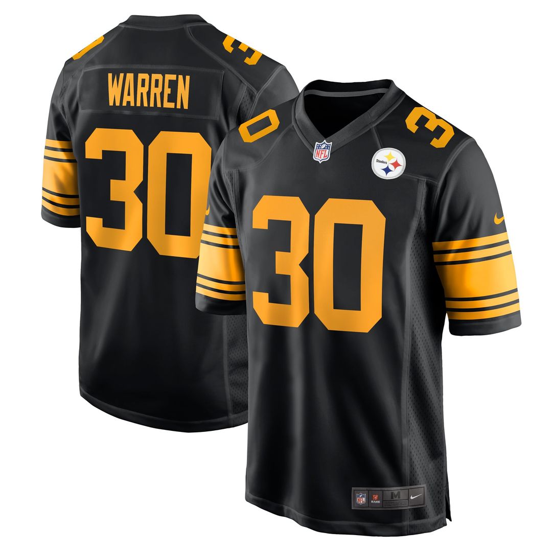 Jaylen Warren Pittsburgh Steelers Nike Black Alternate Game Jersey
