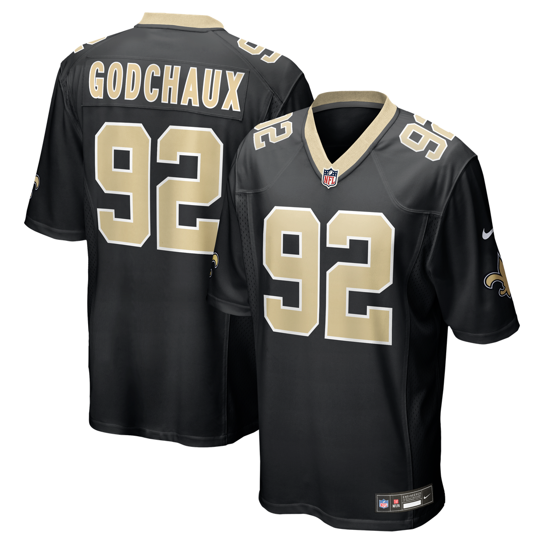 Davon Godchaux New Orleans Saints Nike Black Team Game Jersey